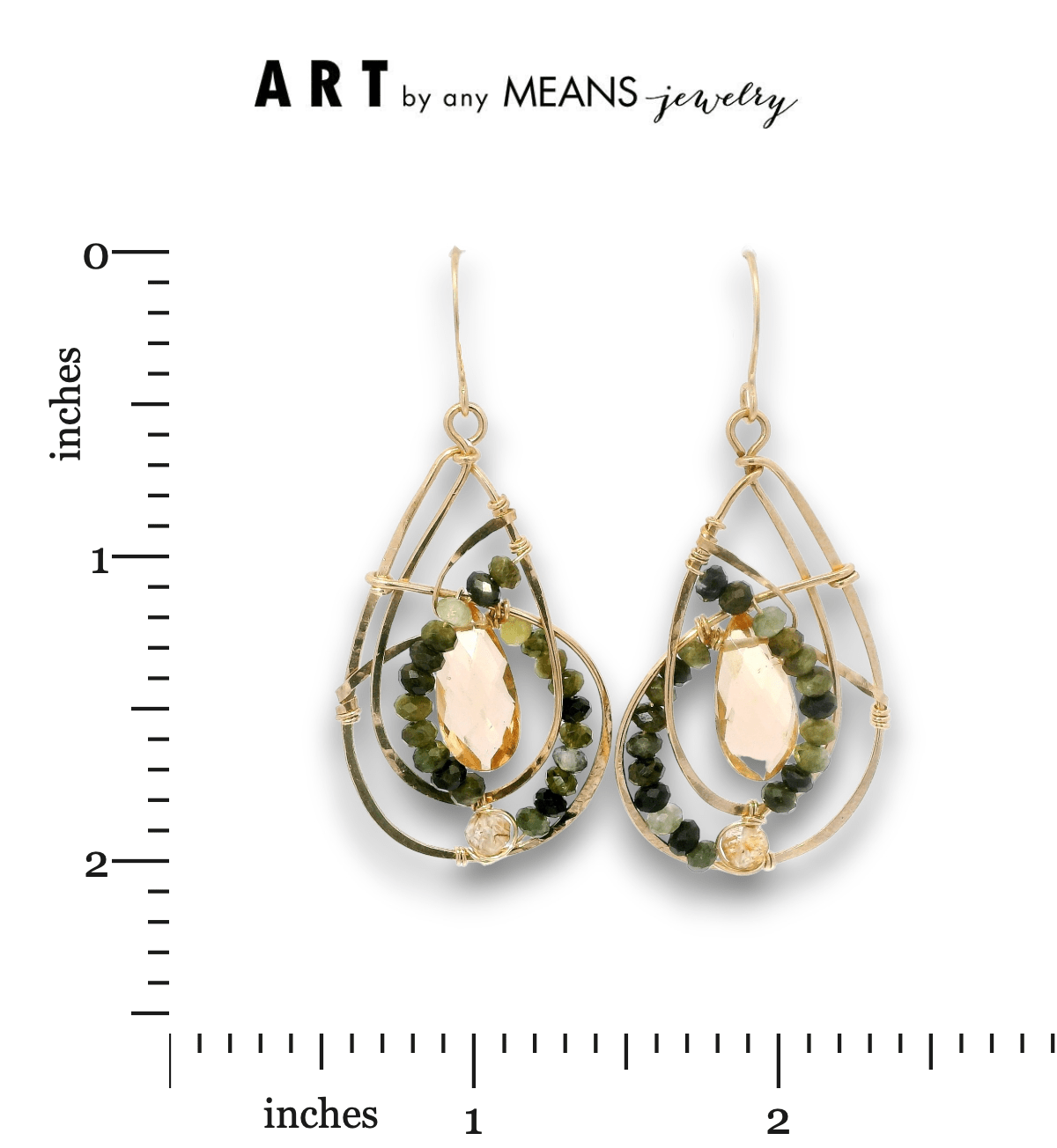 Green Tourmaline Twist of Fate Drop Earrings - Art by any Means Jewelryproduct_