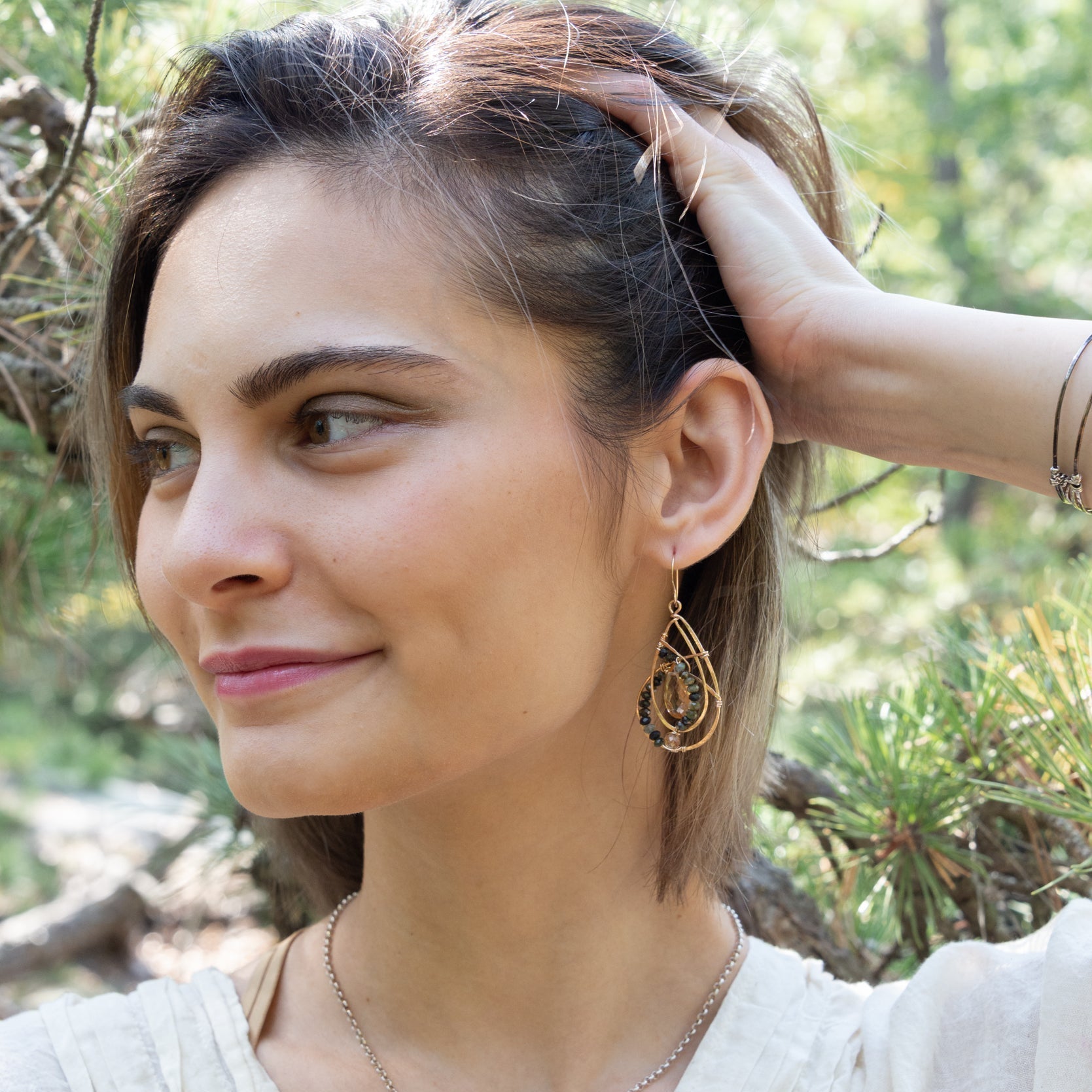 Green Tourmaline Twist of Fate Drop Earrings - Art by any Means Jewelry#product_