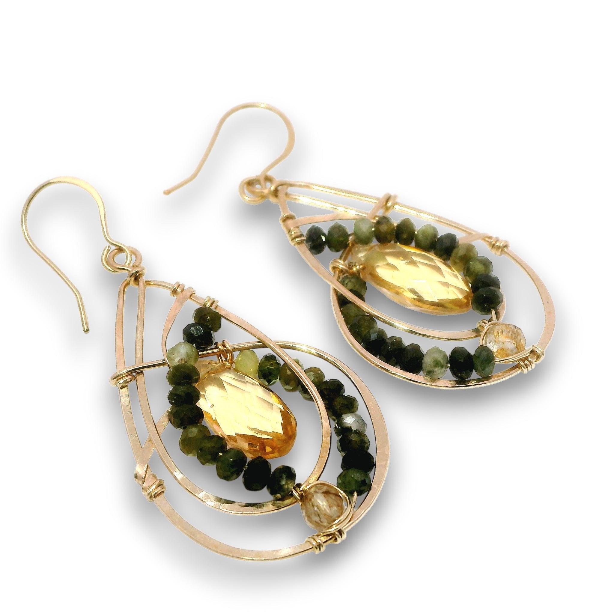 Green Tourmaline Twist of Fate Drop Earrings - Art by any Means Jewelryproduct_