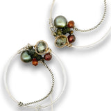 Gyro Gemstone Cluster Hoop Earrings - Art by any Means Jewelryproduct_