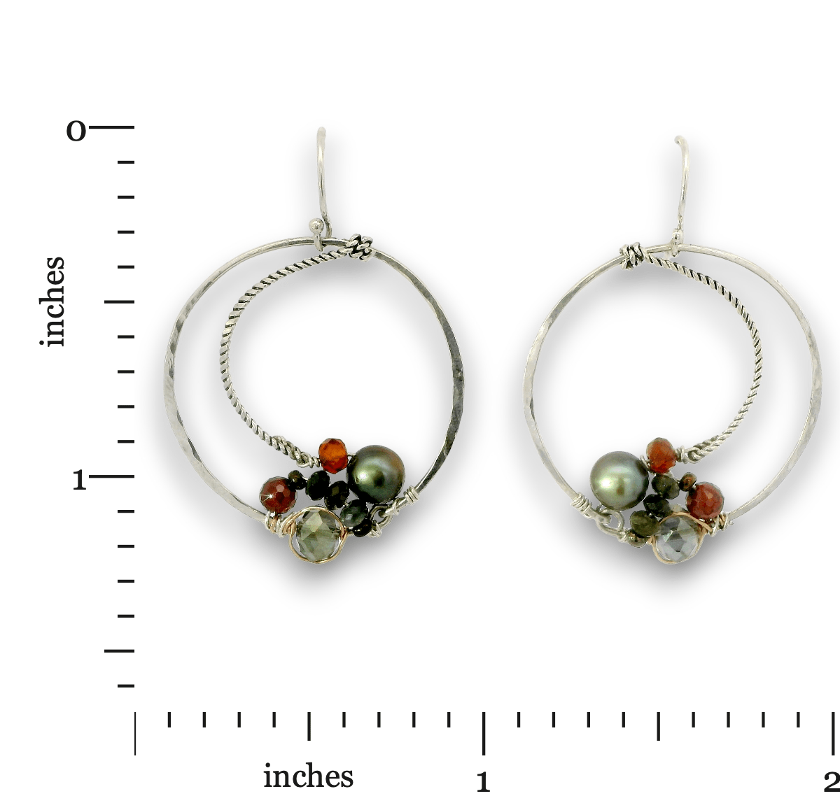 Gyro Gemstone Cluster Hoop Earrings - Art by any Means Jewelryproduct_