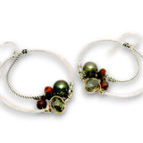 Gyro Gemstone Cluster Hoop Earrings - Art by any Means Jewelryproduct_