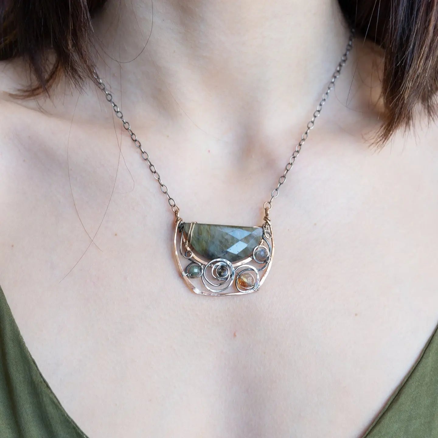 Half Moon Labradorite Necklace 83230N - Art by any Means Jewelryproduct_