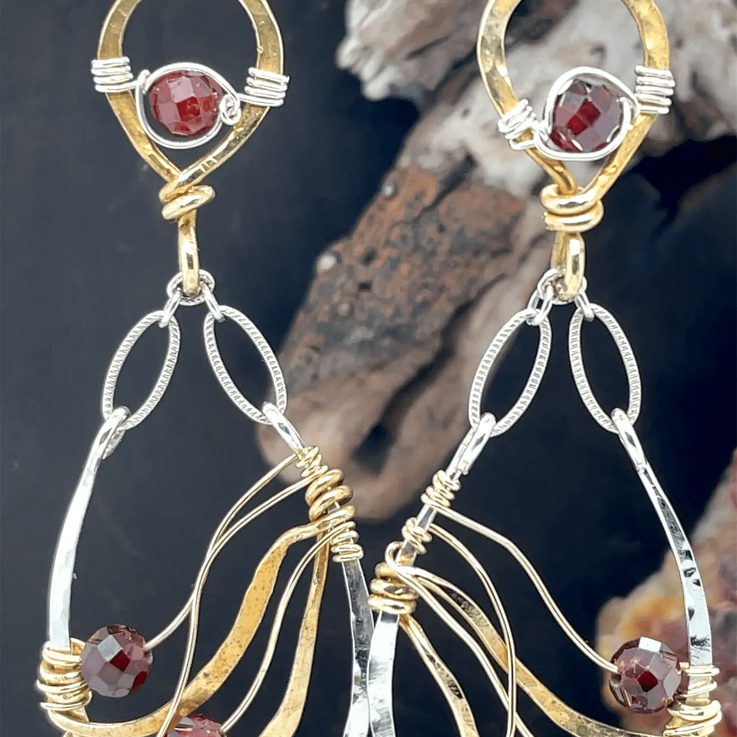 Hessonite Flame Earrings - Art by any Means Jewelryproduct_