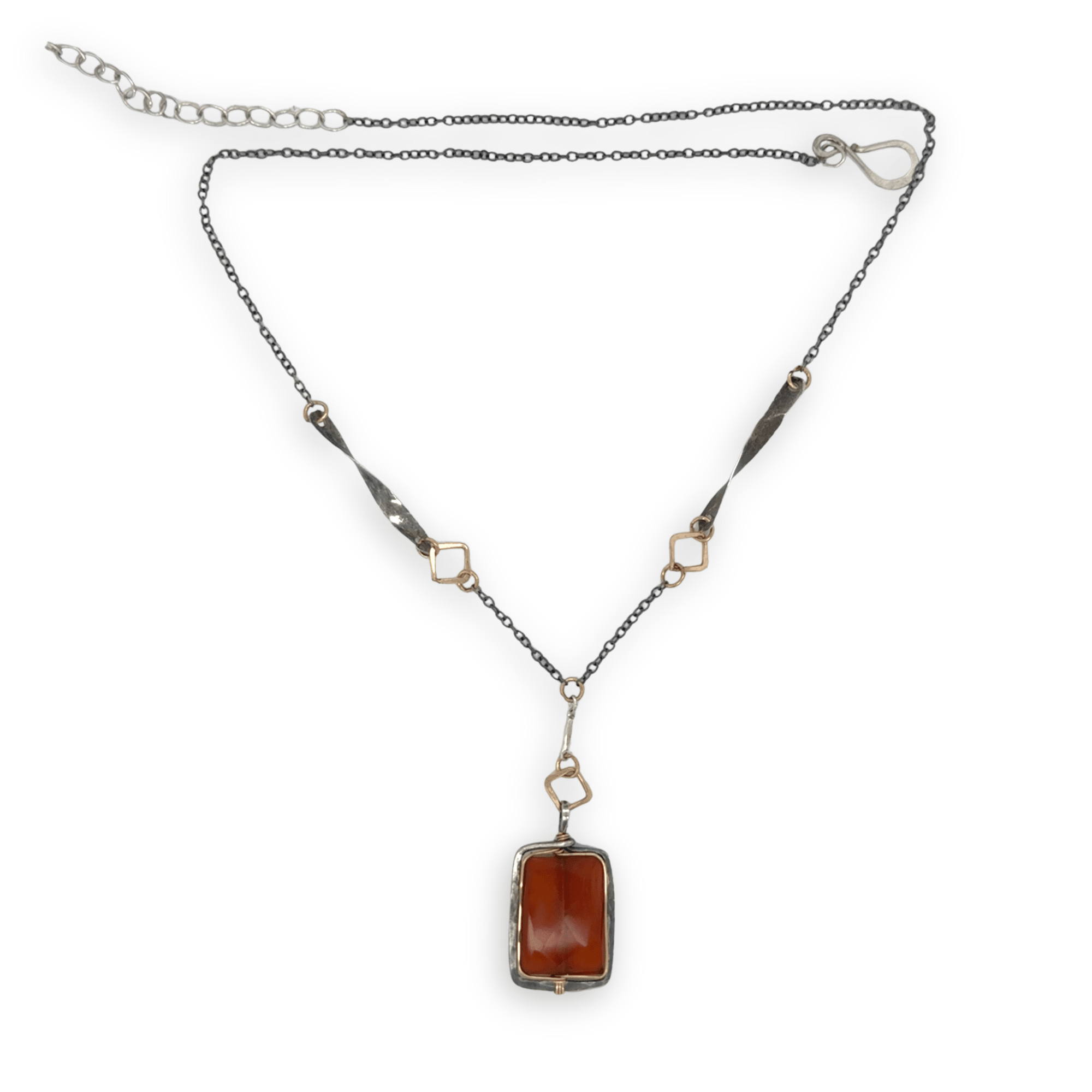 Hessonite Four Square Necklace 84750N - Art by any Means Jewelryproduct_