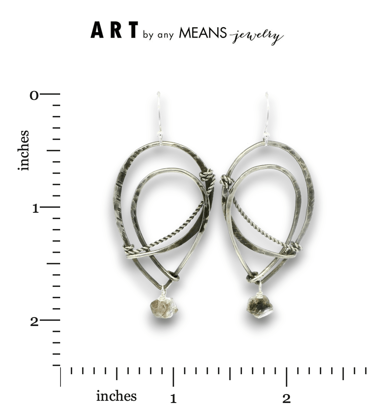 Himalayan Herkimer Oxidized Drop Earrings - Art by any Means Jewelryproduct_