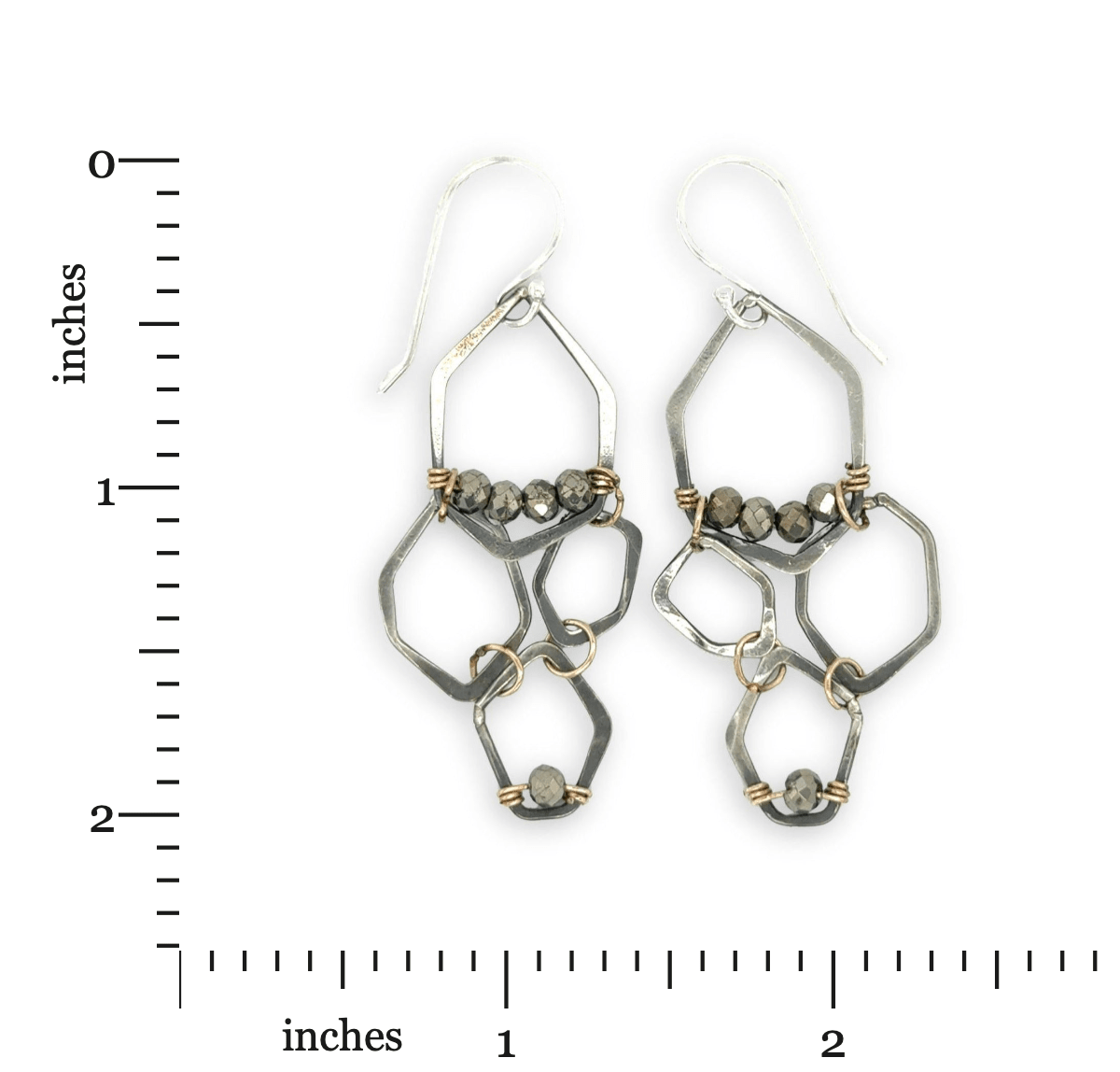 Honey Comb Pyrite Oxizied Earrings - Art by any Means Jewelryproduct_