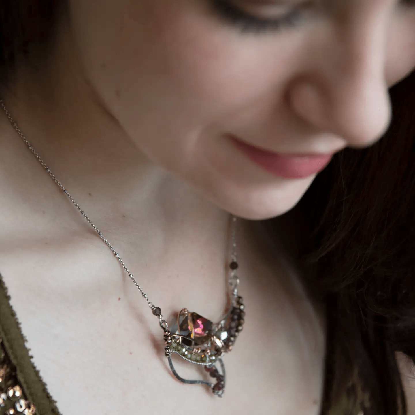 Humming Bird Crystal Necklace - Art by any Means Jewelryproduct_