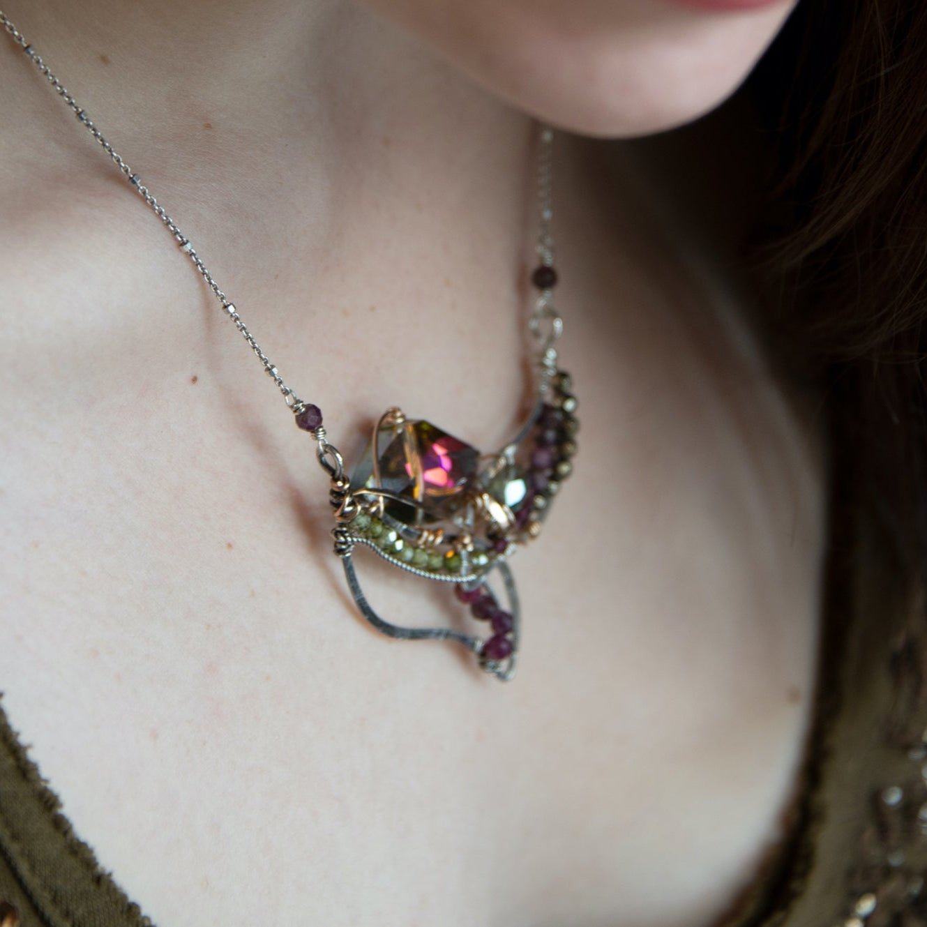 Humming Bird Crystal Necklace - Art by any Means Jewelryproduct_