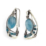 Hydrangea Flower Larimar Post Earrings E83484 - Art by any Means Jewelryproduct_