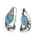 Hydrangea Flower Larimar Post Earrings E83484 - Art by any Means Jewelryproduct_