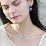 Hydrangea Flower Larimar Post Earrings E83484 - Art by any Means Jewelryproduct_