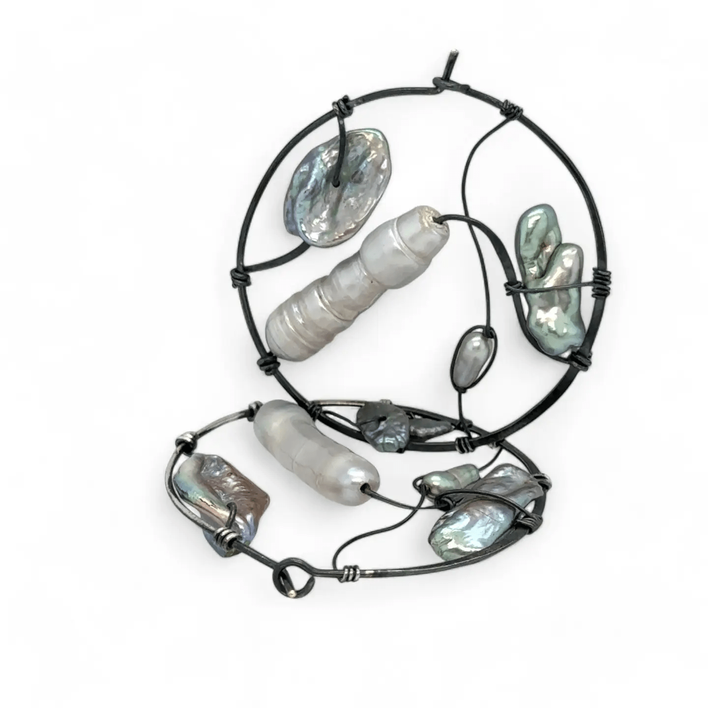 Icicle Pearl Hoop Earrings E83506 - Art by any Means Jewelryproduct_
