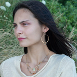Citrine Orb Hoop Earrings E82258