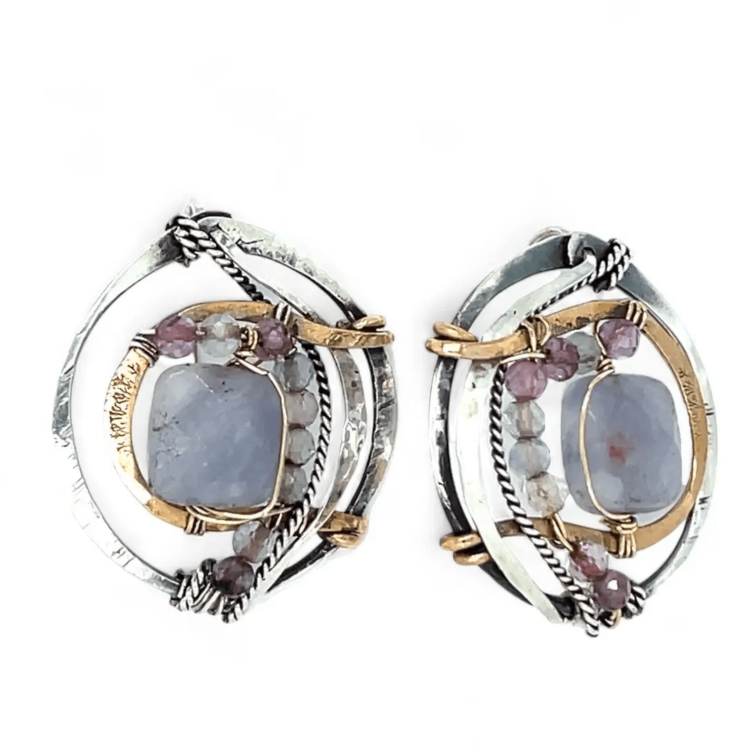 Iolite Medallion Earrings E83346 - Art by any Means Jewelryproduct_