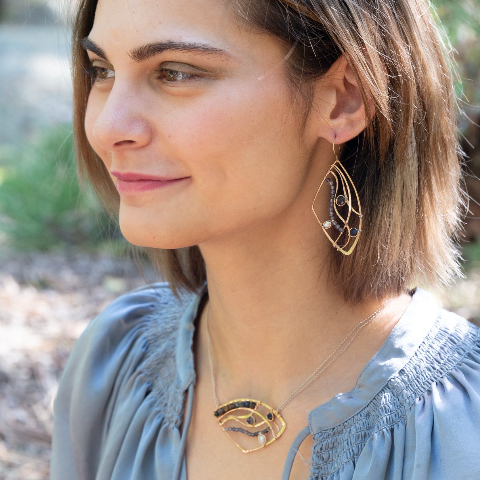 Iolite Ulysses Wing Earrings - Art by any Means Jewelry#product_