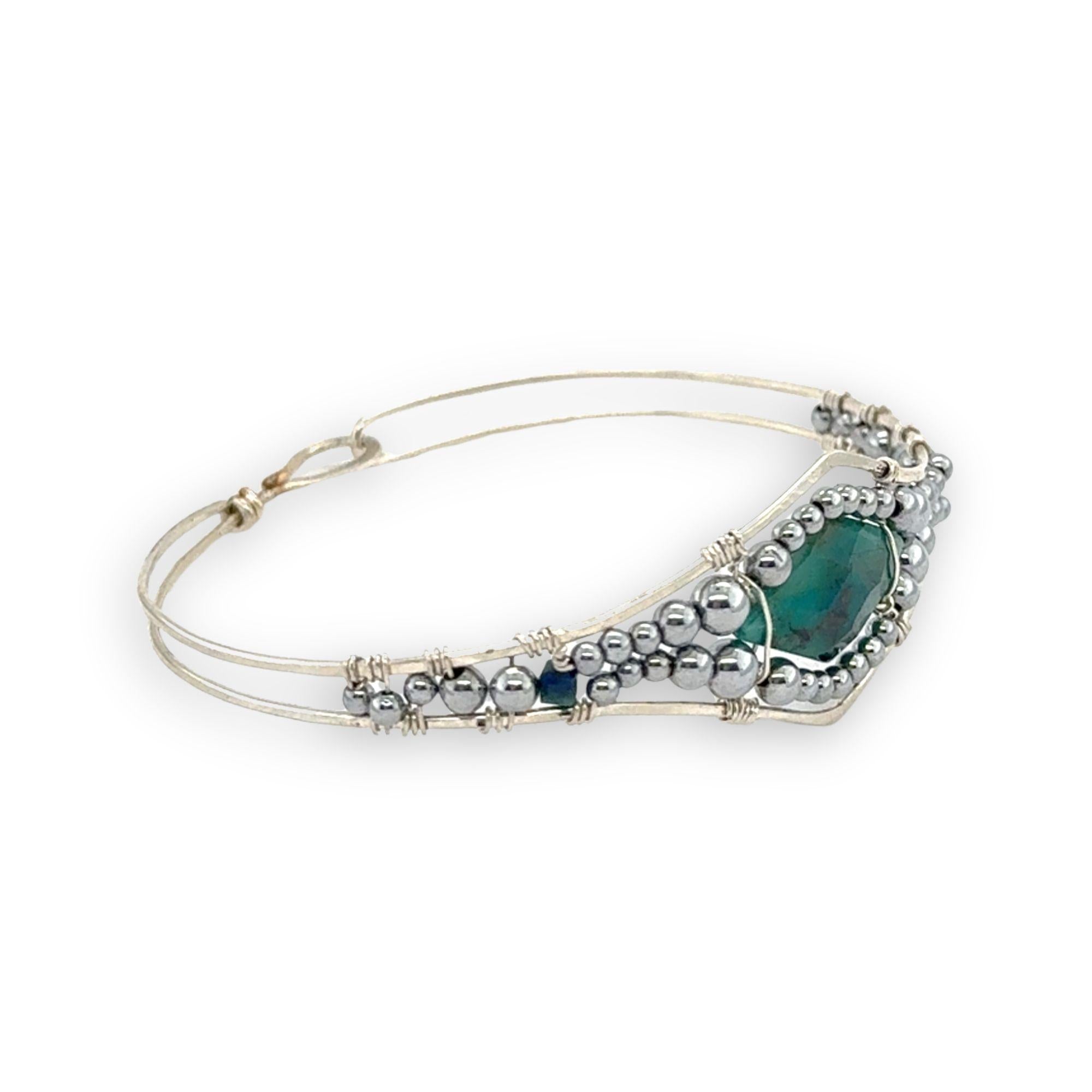 Ion Particle Chrysocolla Cuff Bracelet B424 - Art by any Means Jewelryproduct_