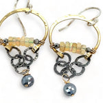 Iridescent Opal Hoop Earrings E82537 - Art by any Means Jewelryproduct_