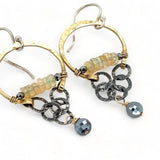 Iridescent Opal Hoop Earrings E82537 - Art by any Means Jewelryproduct_