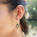 Handmade drop earrings featuring tourmaline gemstones, by Art by any Means Jewelry