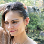 Handmade drop earrings featuring tourmaline gemstones, by Art by any Means Jewelry