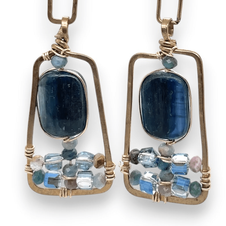 Kyanite Cobble Stone Earrings E82679 - Art by any Means Jewelryproduct_