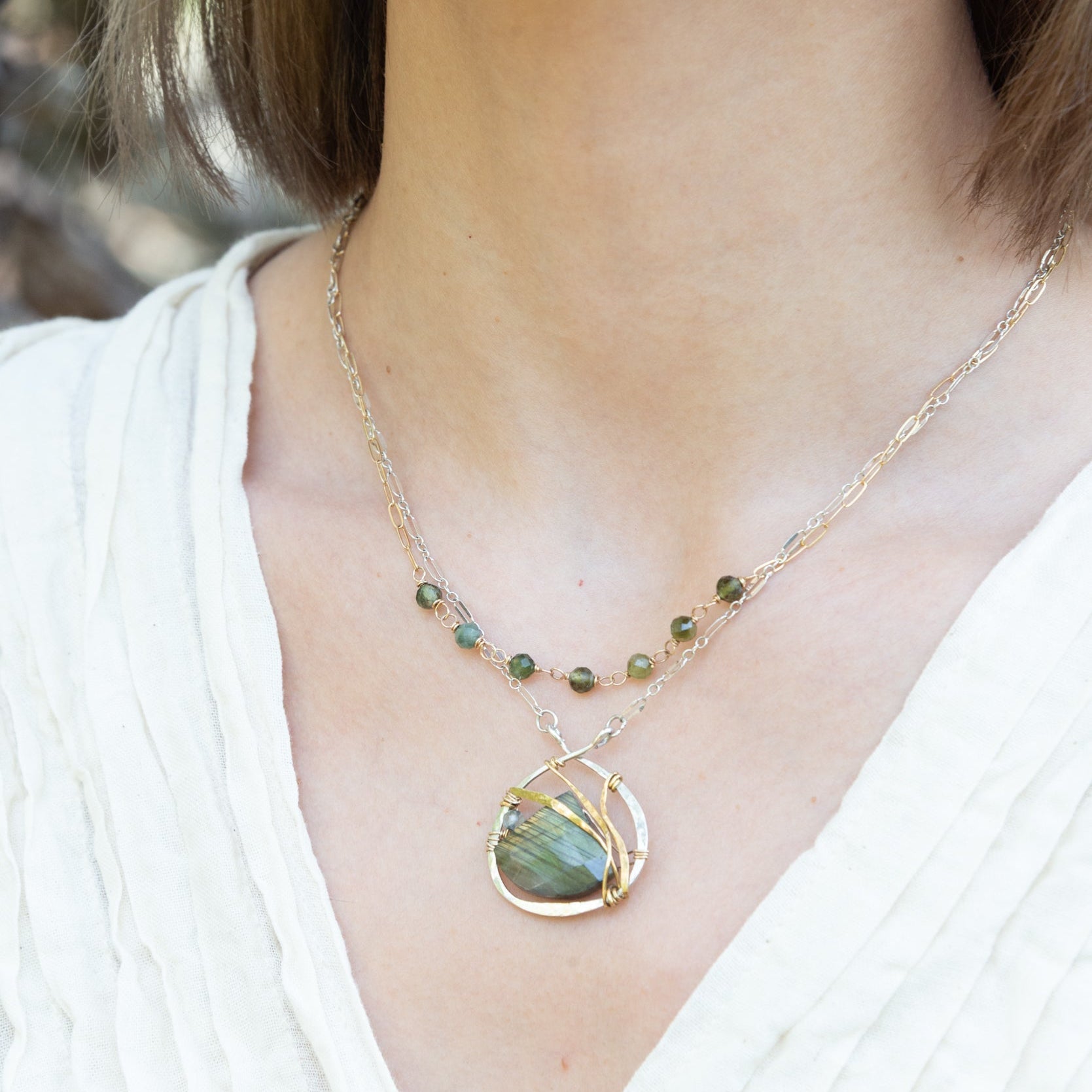 Labradorite Beaded Layered Necklace - Art by any Means Jewelry#product_