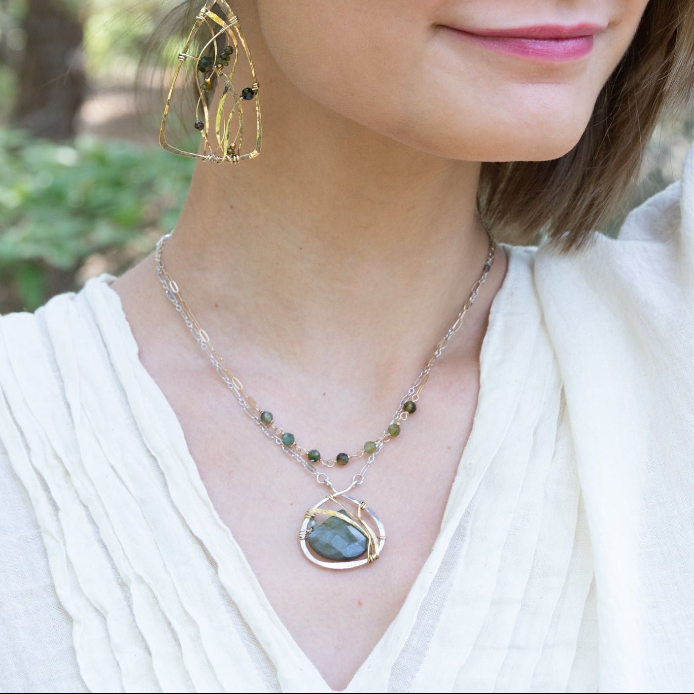 Labradorite Beaded Layered Necklace - Art by any Means Jewelry#product_
