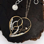 Lace Pearl Heart Necklace - Art by any Means Jewelryproduct_