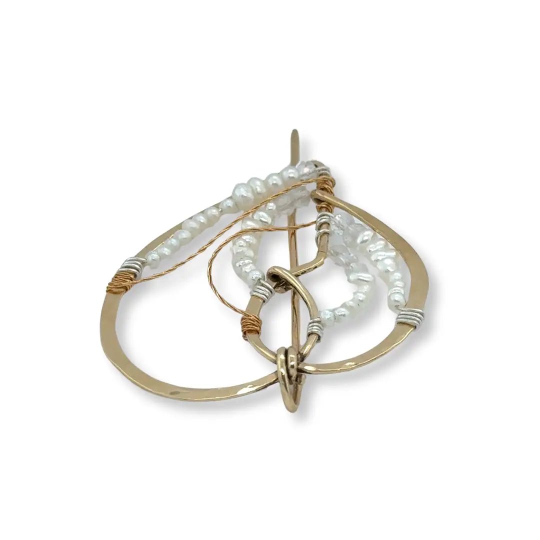 Lace Pearl Heart Pin P8080 - Art by any Means Jewelryproduct_