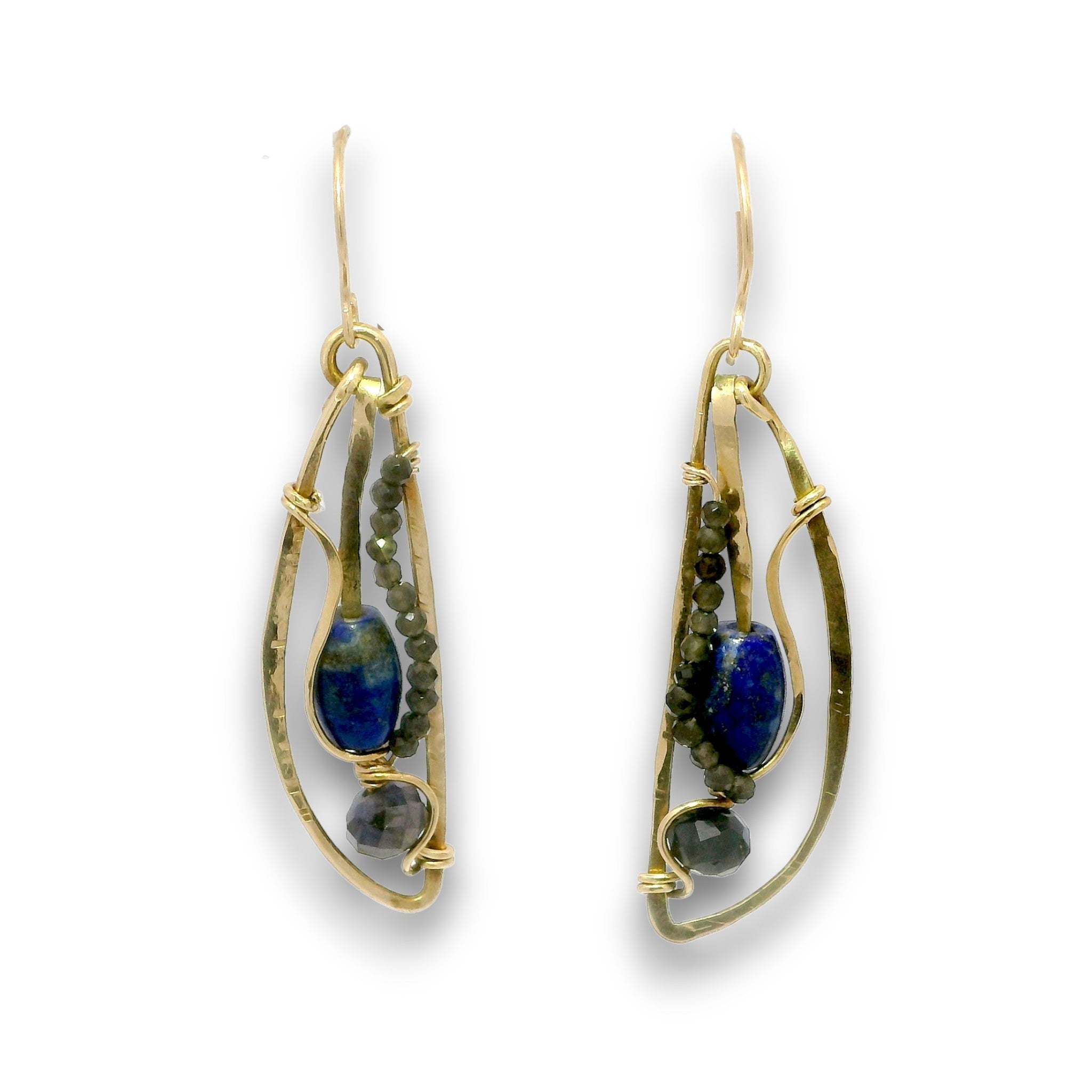 Lapis Wing Earrings - Art by any Means Jewelryproduct_