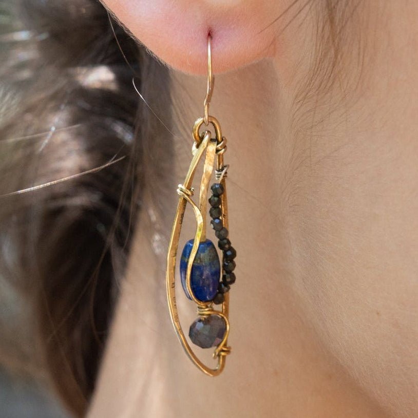 Lapis Wing Earrings - Art by any Means Jewelry#product_