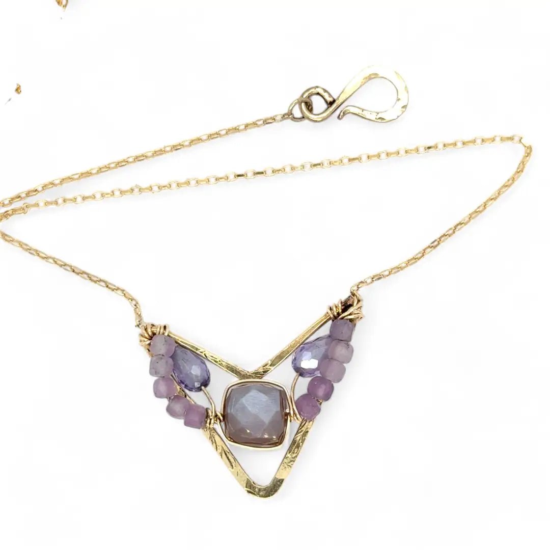 Lilac Flower Amethyst Necklace 84035N - Art by any Means Jewelryproduct_
