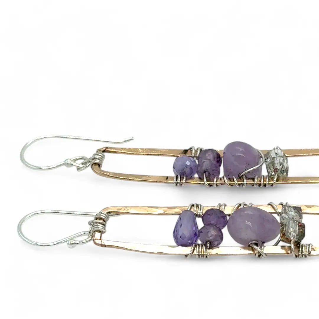 Lilac Rectangle Amethyst Earrings E84025 - Art by any Means Jewelryproduct_