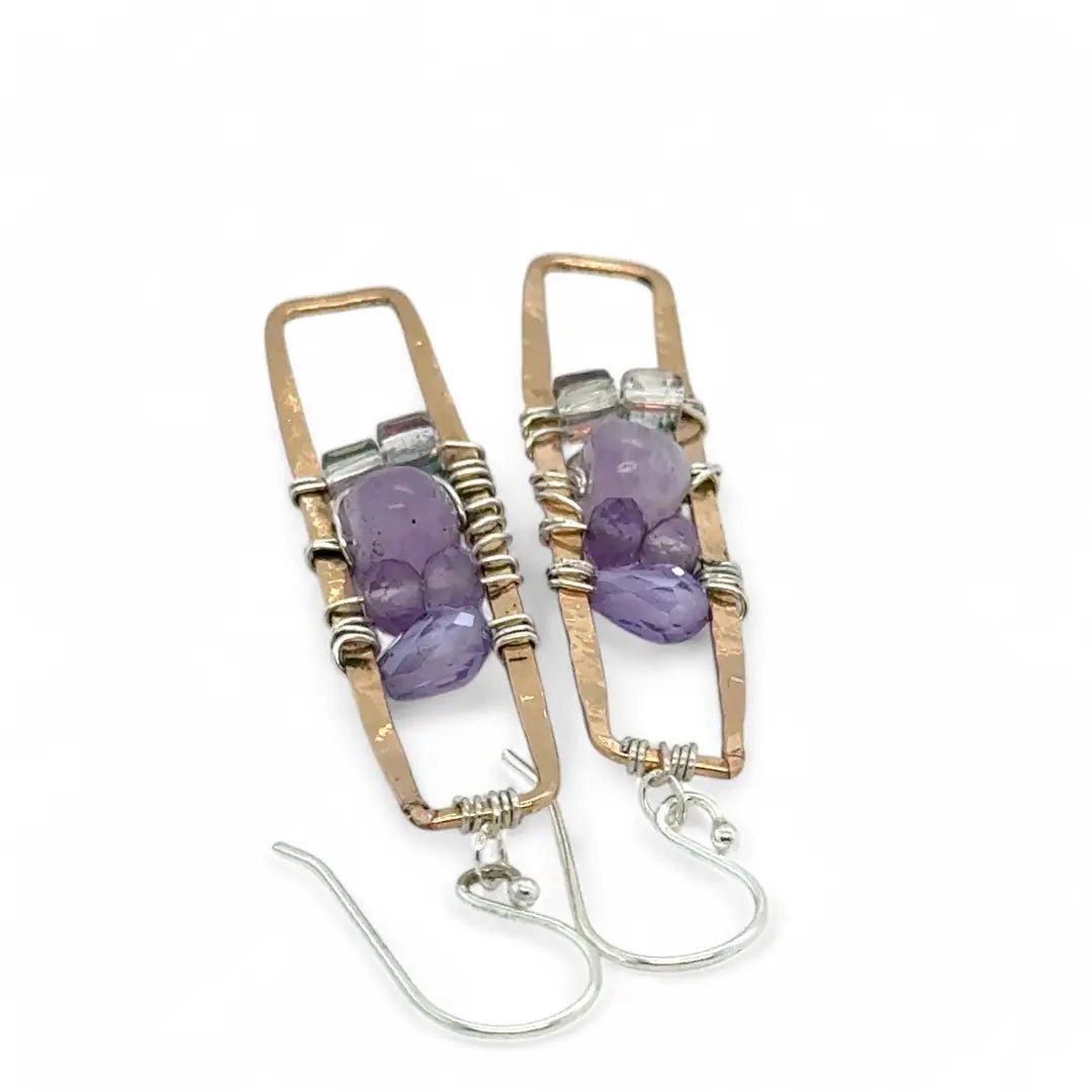 Lilac Rectangle Amethyst Earrings E84025 - Art by any Means Jewelryproduct_