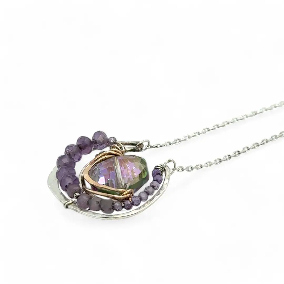Lilac Sparkle Crystal Necklace 84020N - Art by any Means Jewelryproduct_