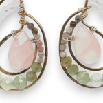 Lily Pad Rose Quartz Drop Earrings - Art by any Means Jewelryproduct_