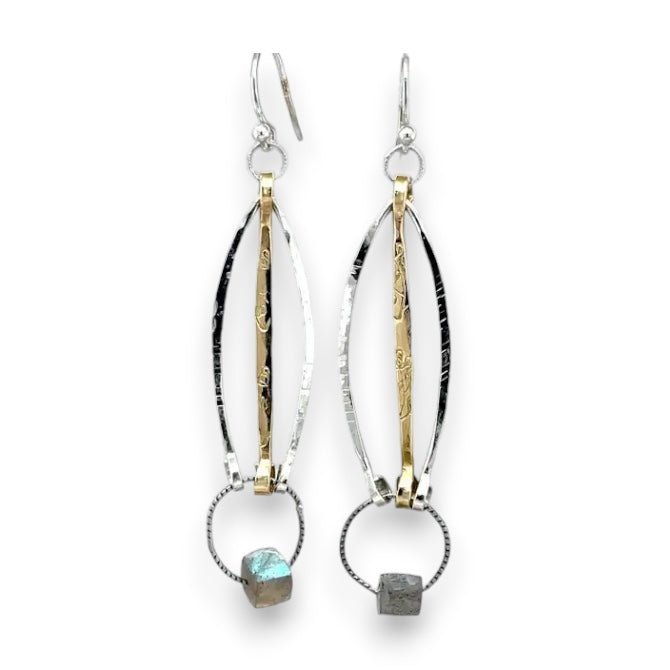 Little Labradorite Cube Earrings - Art by any Means Jewelryproduct_
