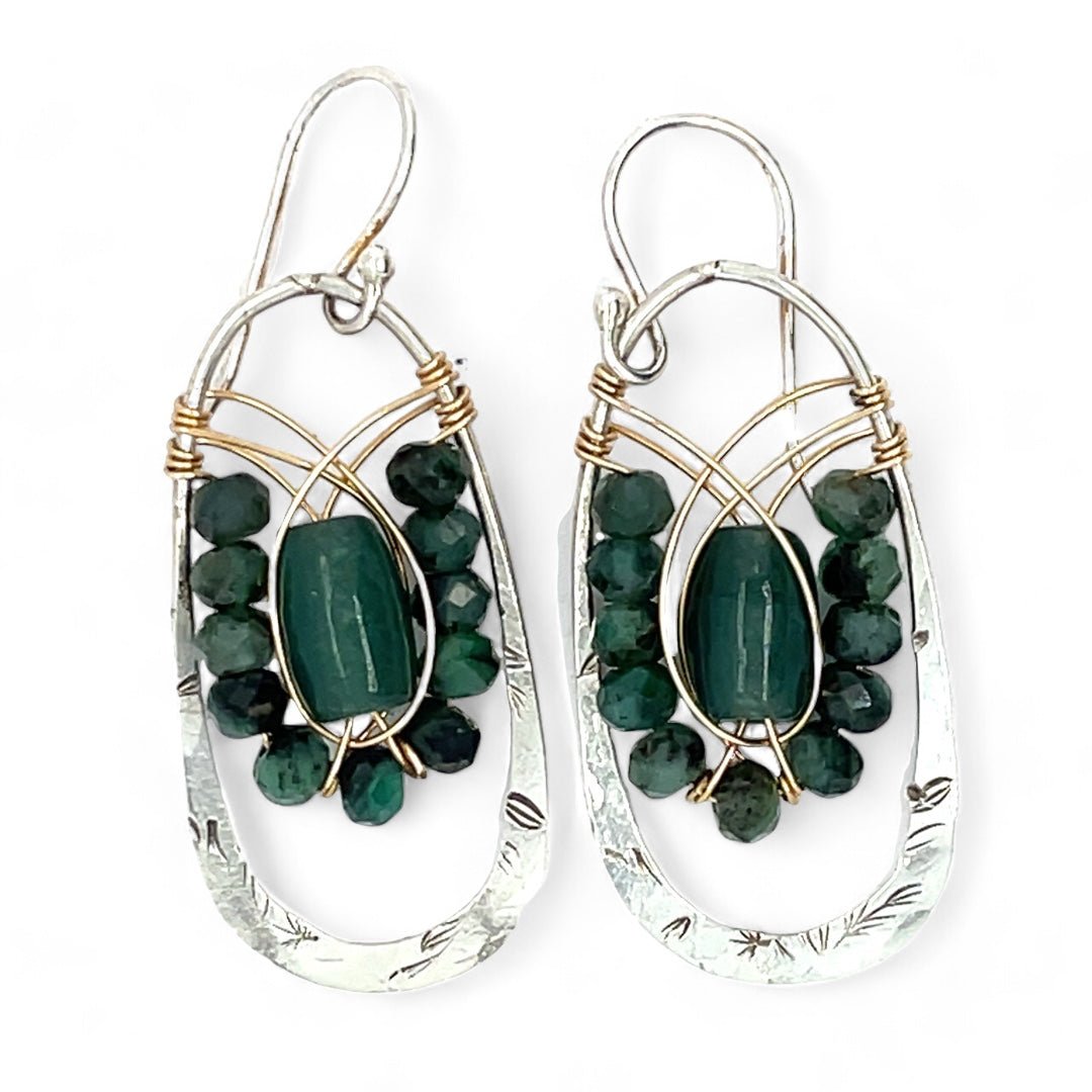 Little Pine Cone Emerald Earrings E82661 - Art by any Means Jewelryproduct_