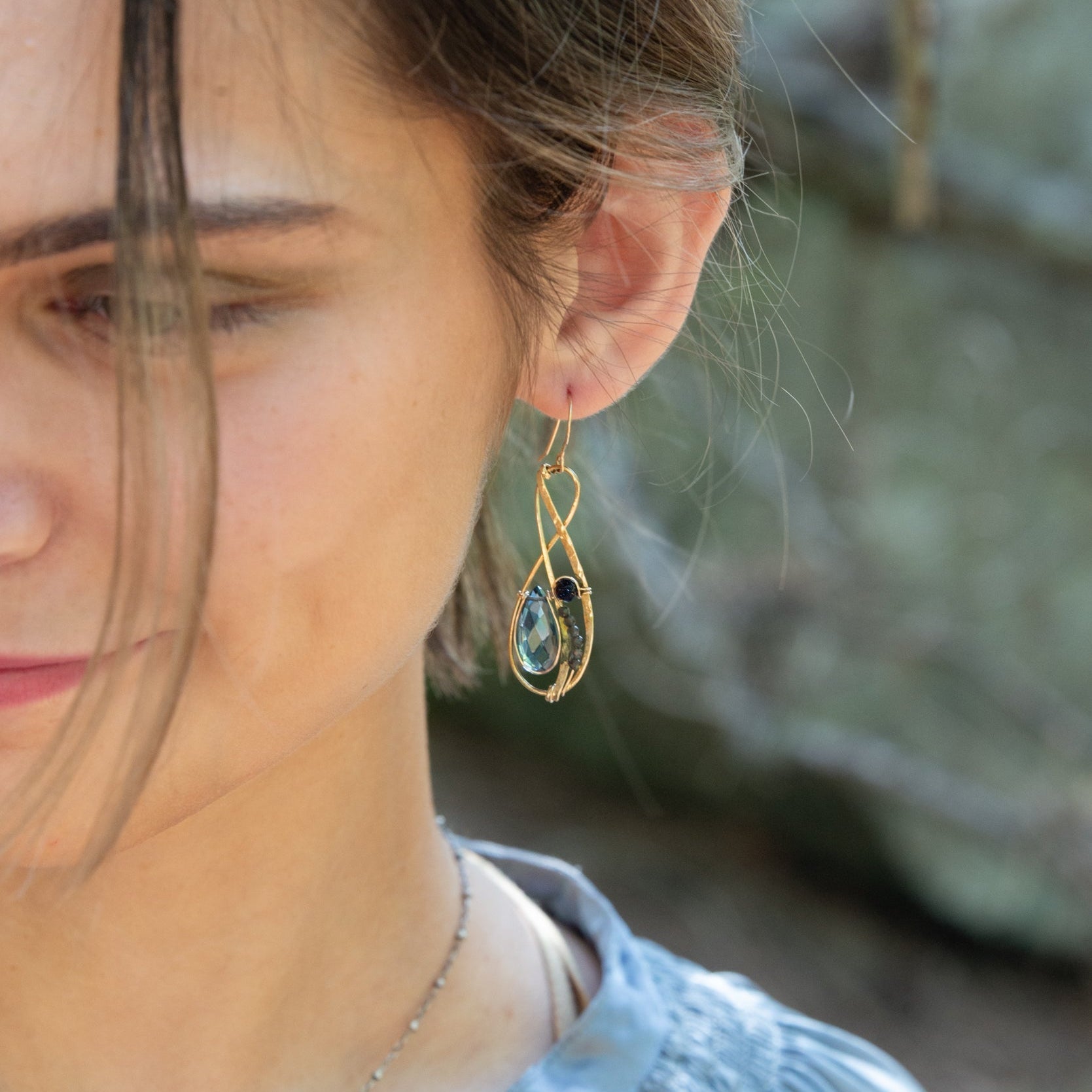 London Blue Quartz Braid Drop Earrings - Art by any Means Jewelry#product_