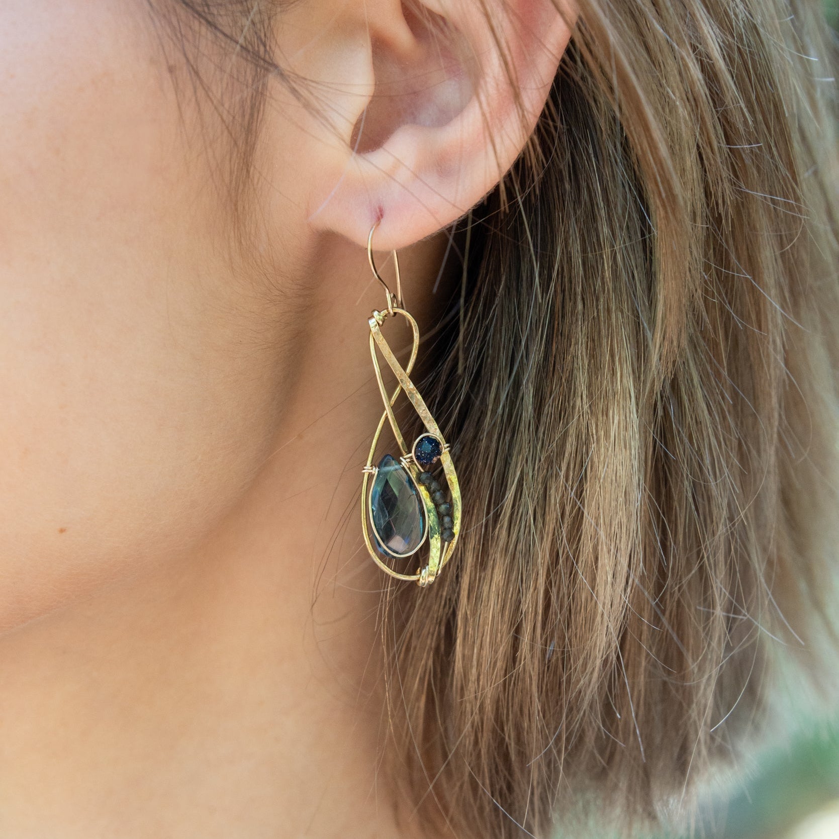 London Blue Quartz Braid Drop Earrings - Art by any Means Jewelry#product_