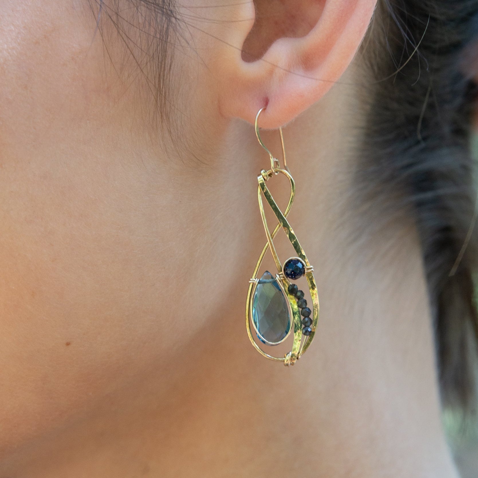 London Blue Quartz Braid Drop Earrings - Art by any Means Jewelry#product_