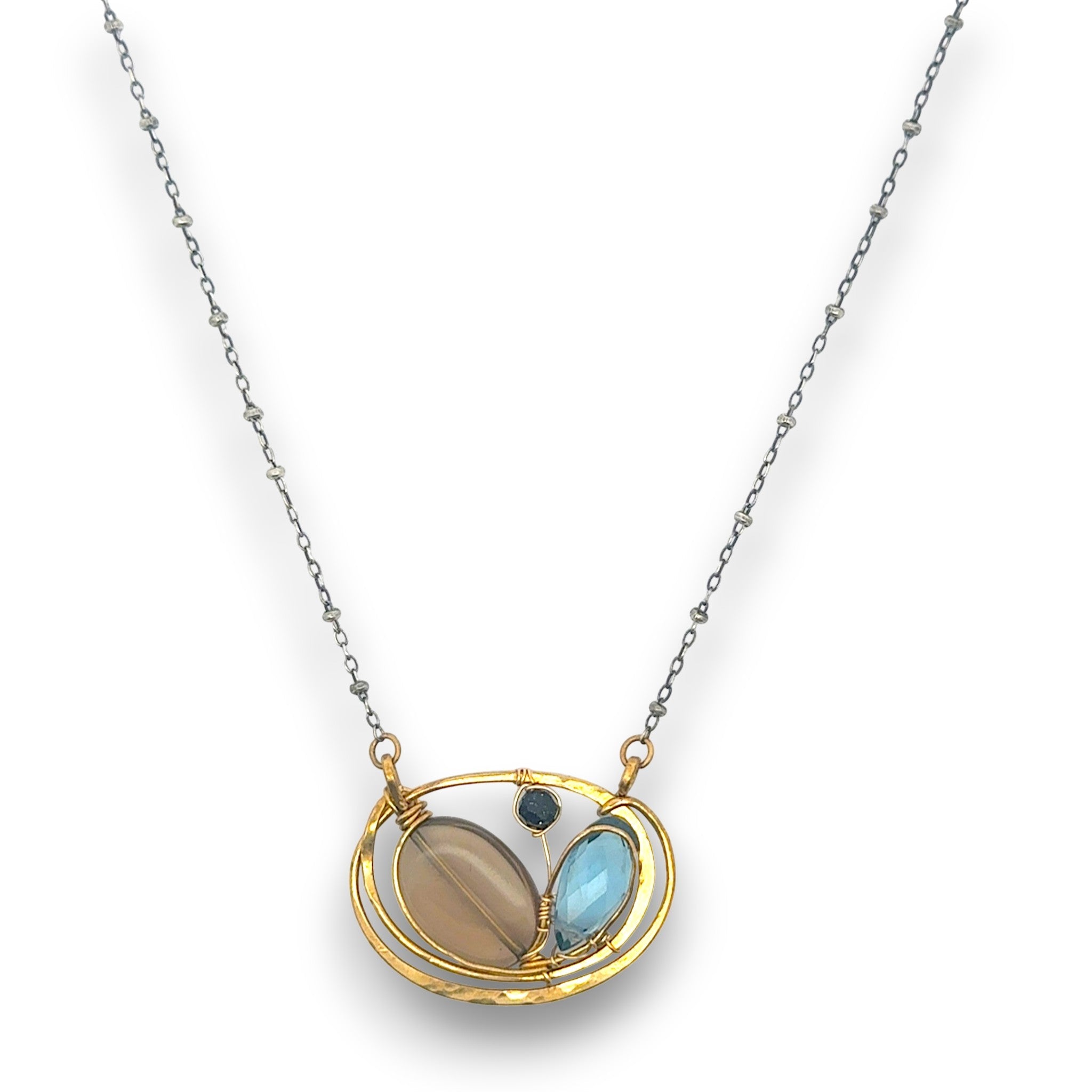 London Blue Smoky Quartz Braid Necklace - Art by any Means Jewelryproduct_