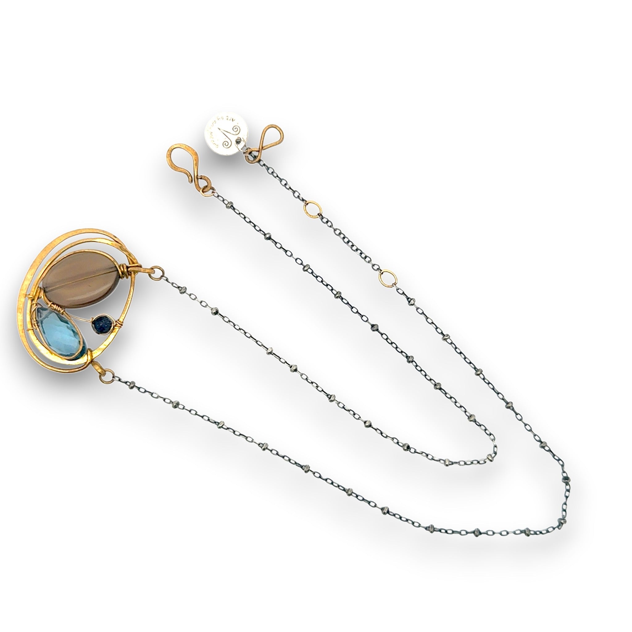 London Blue Smoky Quartz Braid Necklace - Art by any Means Jewelryproduct_