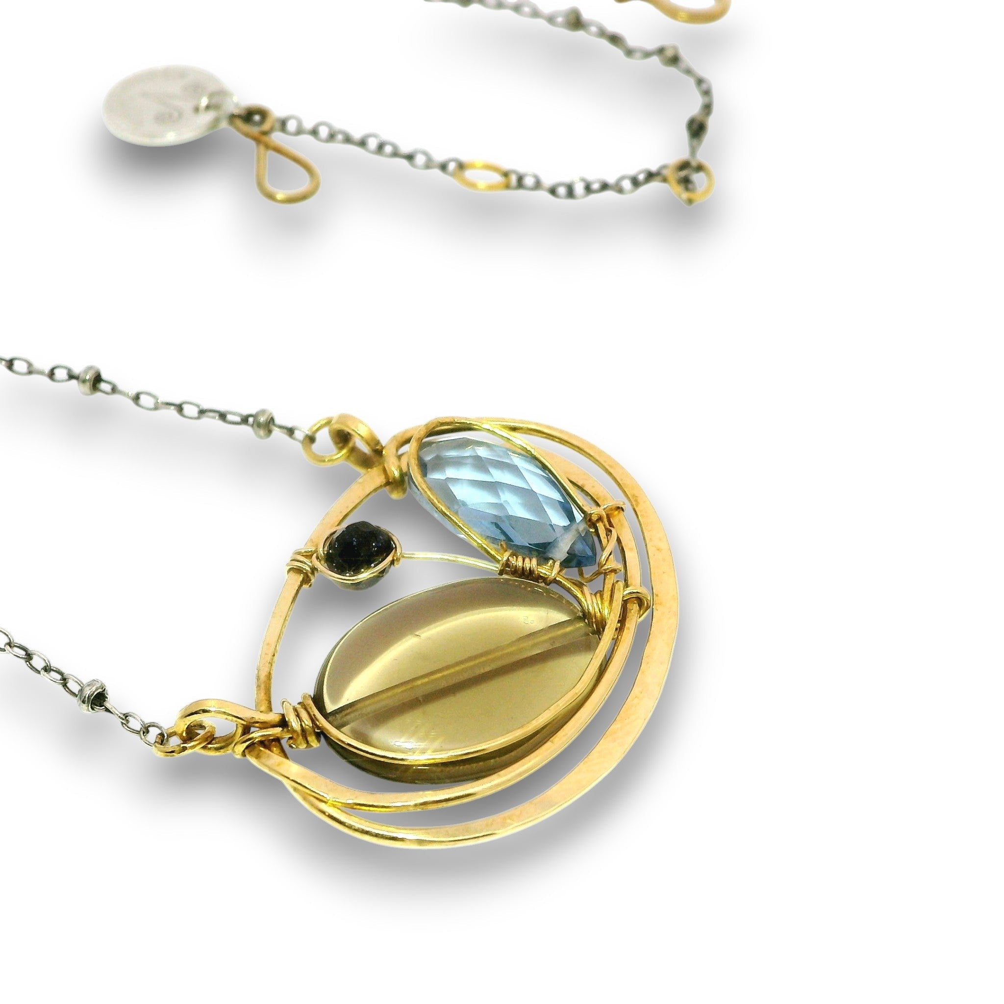 London Blue Smoky Quartz Braid Necklace - Art by any Means Jewelryproduct_