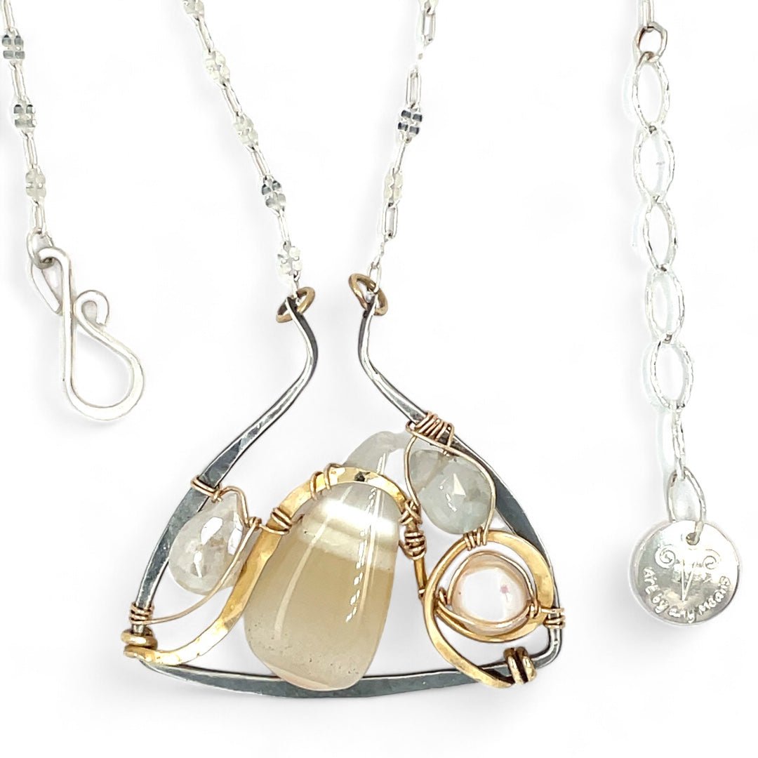 Luna Moth Agate Necklace 83045N - Art by any Means Jewelryproduct_