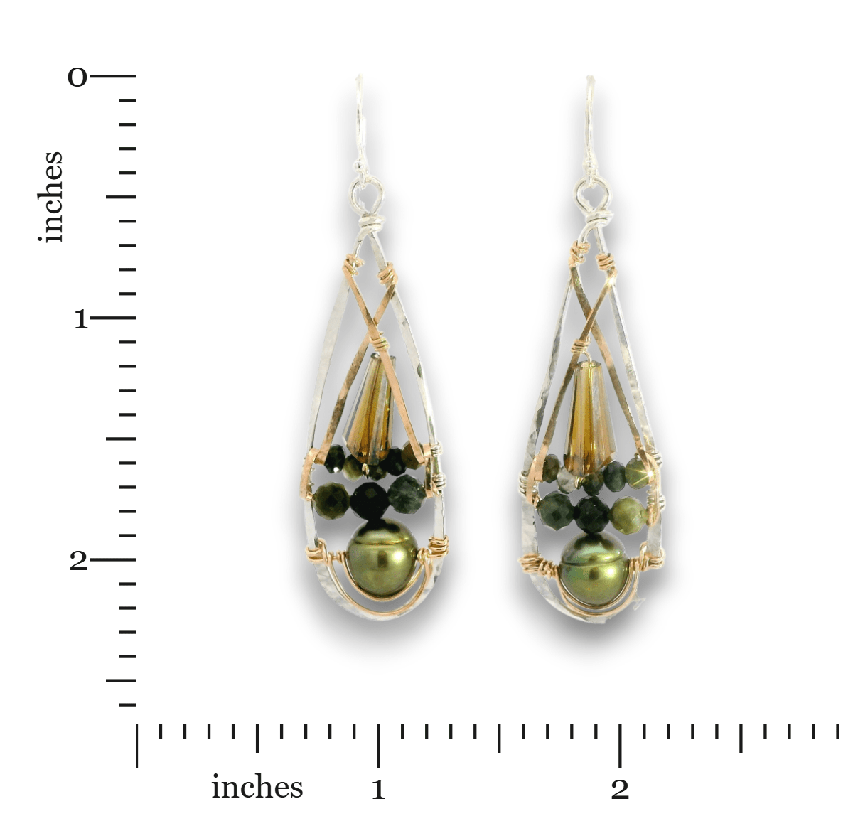 Lux Olive Pearl Drop Earrings - Art by any Means Jewelryproduct_