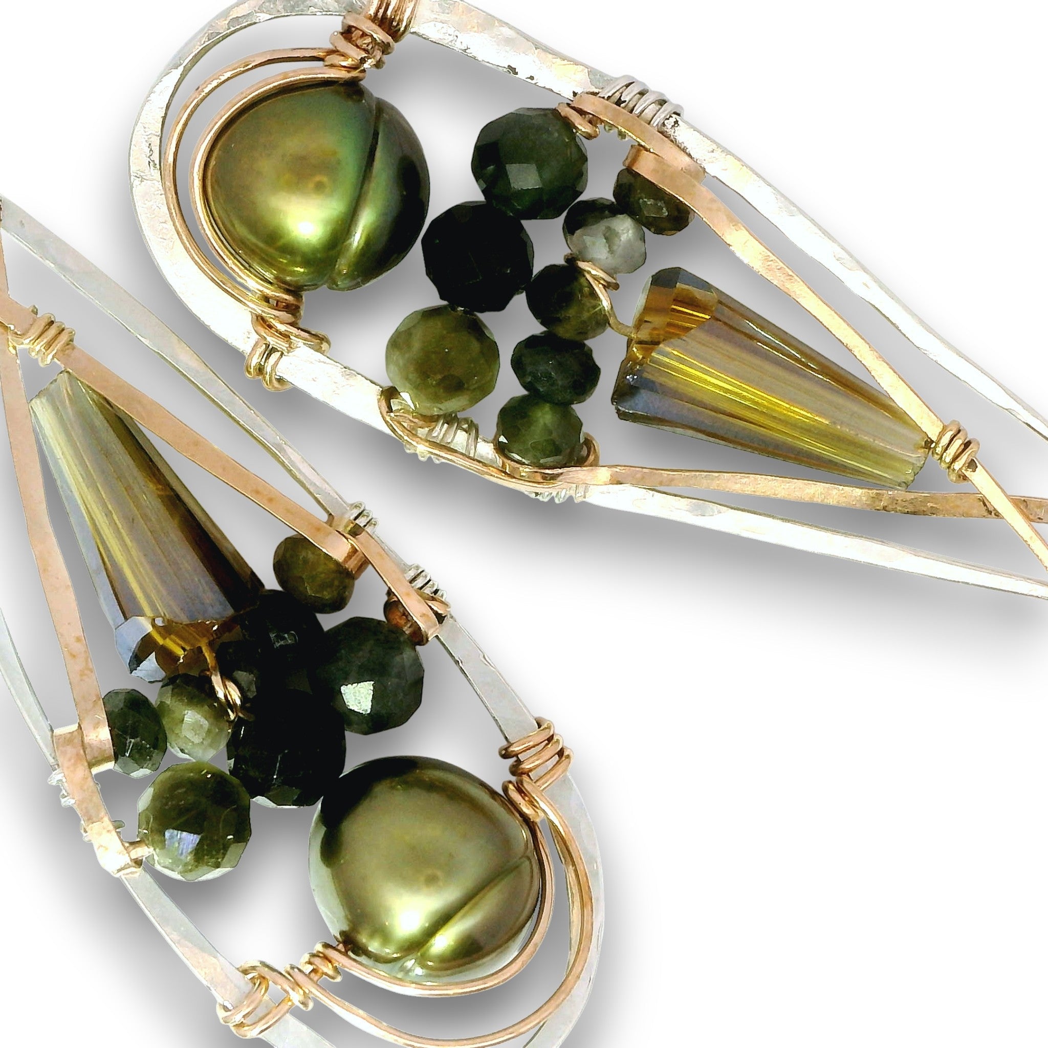 Lux Olive Pearl Drop Earrings - Art by any Means Jewelryproduct_