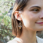 Handmade marquise earrings featuring quartz gemstones, by Art by any Means Jewelry