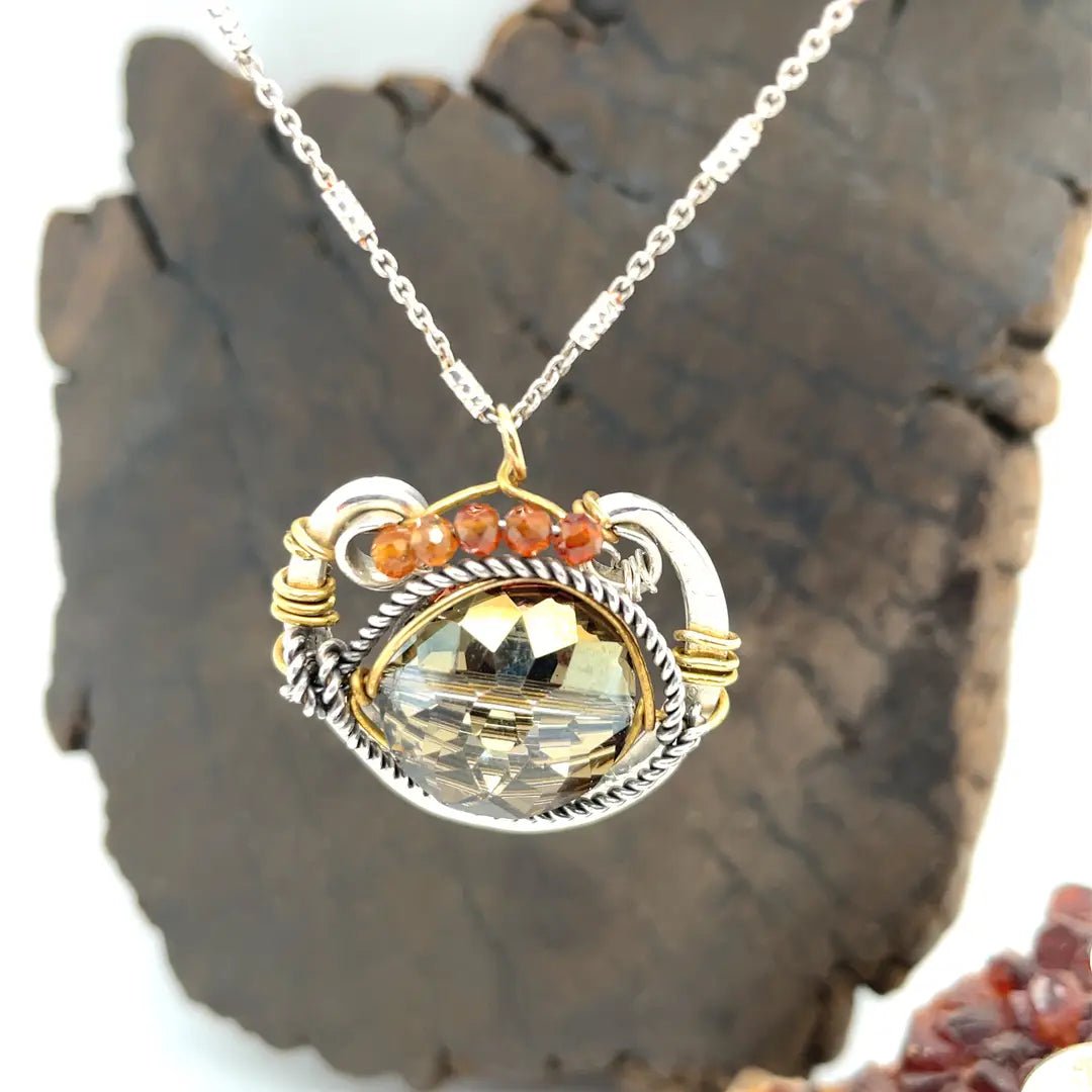 Metallic Crystal Sphere Pendant - Art by any Means Jewelryproduct_